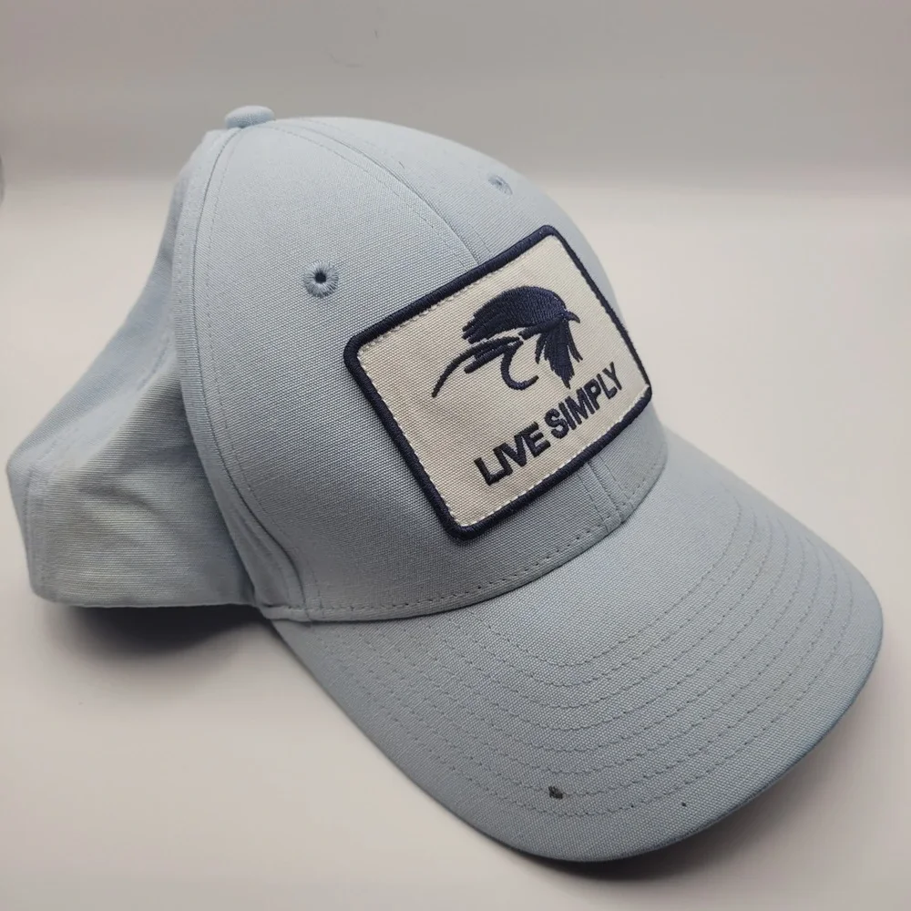 Patagonia Live Simply Fly Fishing Trucker Hat Light Blue Snapback Cap